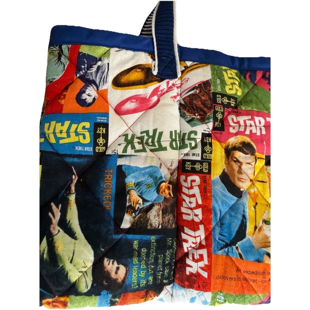 Star Wars quilted Tote Bag Yarn Carrier Jedi Spock 21x10” Handmade - Picture 2 of 5